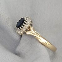 0.90ct Sapphire & Diamond Cluster Ring 9ct Yellow Gold from Ace Jewellery, Leeds