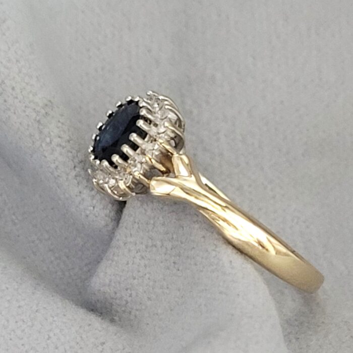 0.90ct Sapphire & Diamond Cluster Ring 9ct Yellow Gold from Ace Jewellery, Leeds