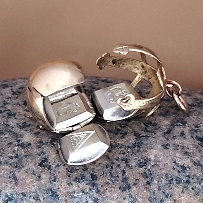 9ct Yellow Gold & Silver Masonic Freemason Ball Orb Pendant from Ace Jewellery, Leeds