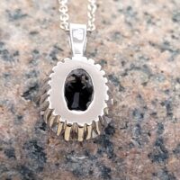 9ct White Gold 1.35ct Sapphire & Diamond Cluster Pendant Necklace from Ace Jewellery, Leeds