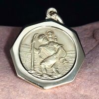 9ct Yellow Gold Octagonal St Christopher Pendant from Ace Jewellery, Leeds