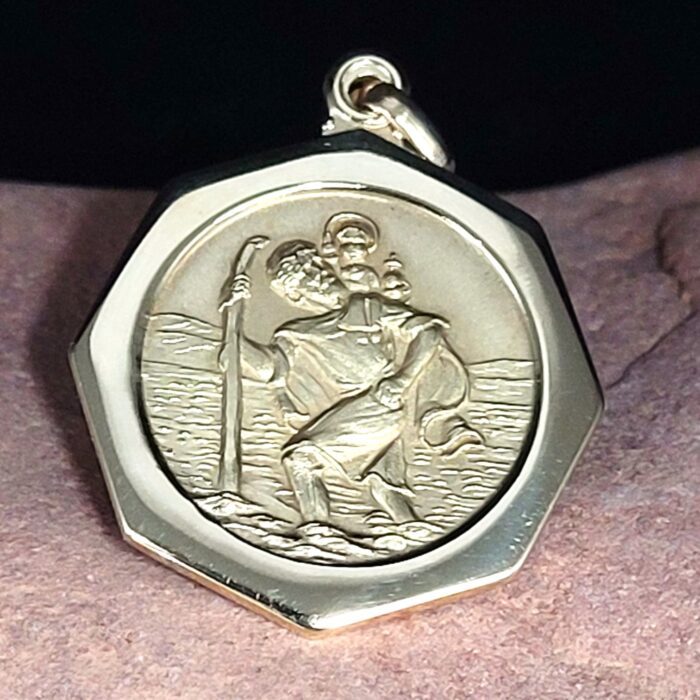 9ct Yellow Gold Octagonal St Christopher Pendant from Ace Jewellery, Leeds
