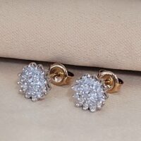 0.50ct Diamond Cluster Earrings 9ct Yellow Gold from Ace Jewellery, Leeds