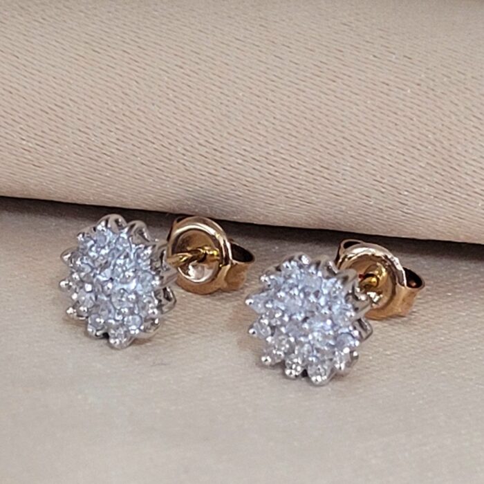 0.50ct Diamond Cluster Earrings 9ct Yellow Gold from Ace Jewellery, Leeds