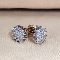 0.50ct Diamond Cluster Earrings 9ct Yellow Gold from Ace Jewellery, Leeds