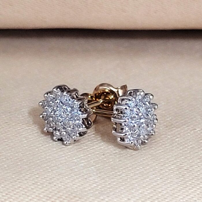 0.50ct Diamond Cluster Earrings 9ct Yellow Gold from Ace Jewellery, Leeds