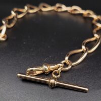9ct Yellow Gold Large Open Curb Link T-Bar Bracelet from Ace Jewellery, Leeds