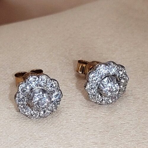 1.30ct Diamond Flower Cluster Stud Earrings 18ct Yellow Gold from Ace Jewellery, Leeds