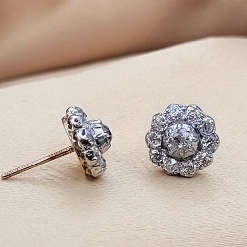 1.30ct Diamond Flower Cluster Stud Earrings 18ct Yellow Gold from Ace Jewellery, Leeds