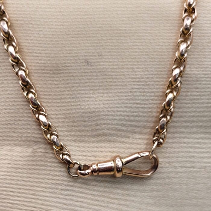 Antique 9ct Yellow Gold Faceted Belcher Chain from Ace Jewellery, Leeds