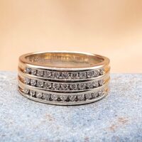 9ct Yellow Gold Three-Row Channel-Set 0.50ct Diamond Ring from Ace Jewellery, Leeds