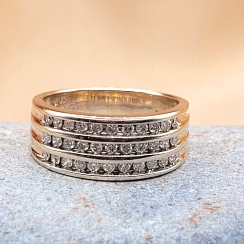 9ct Yellow Gold Three-Row Channel-Set 0.50ct Diamond Ring from Ace Jewellery, Leeds