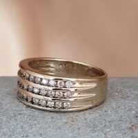 9ct Yellow Gold Three-Row Channel-Set 0.50ct Diamond Ring from Ace Jewellery, Leeds
