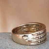 9ct Yellow Gold Three-Row Channel-Set 0.50ct Diamond Ring from Ace Jewellery, Leeds