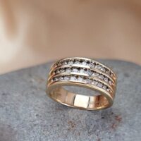 9ct Yellow Gold Three-Row Channel-Set 0.50ct Diamond Ring from Ace Jewellery, Leeds