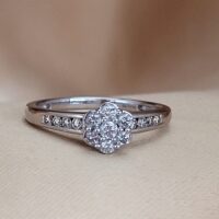 0.36ct Diamond Daisy Cluster Ring 9ct White Gold from Ace Jewellery, Leeds