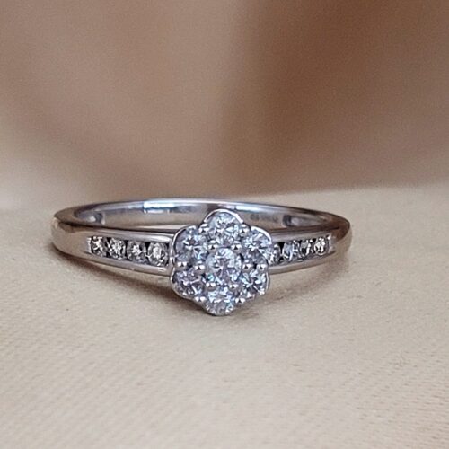 0.36ct Diamond Daisy Cluster Ring 9ct White Gold from Ace Jewellery, Leeds