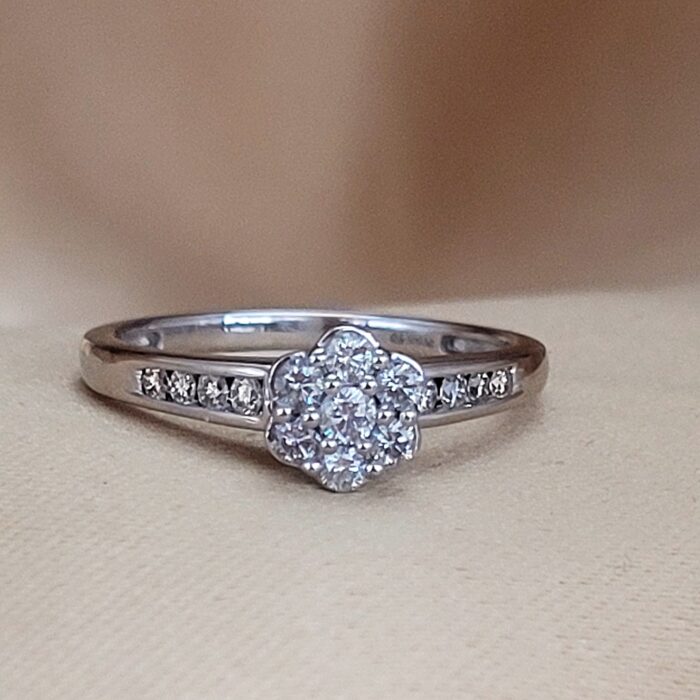 0.36ct Diamond Daisy Cluster Ring 9ct White Gold from Ace Jewellery, Leeds