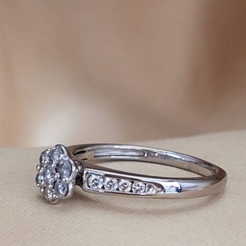 0.36ct Diamond Daisy Cluster Ring 9ct White Gold from Ace Jewellery, Leeds