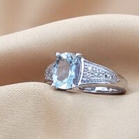 1.97ct Aquamarine & Diamond Ring 9ct White Gold from Ace Jewellery, Leeds