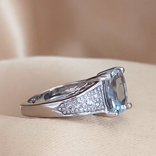1.97ct Aquamarine & Diamond Ring 9ct White Gold from Ace Jewellery, Leeds
