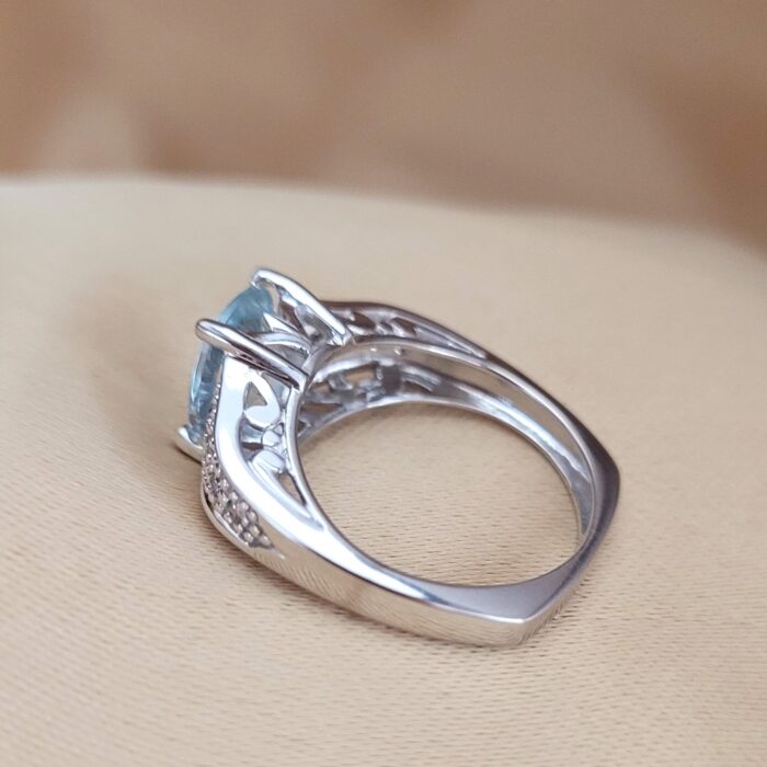 1.97ct Aquamarine & Diamond Ring 9ct White Gold from Ace Jewellery, Leeds