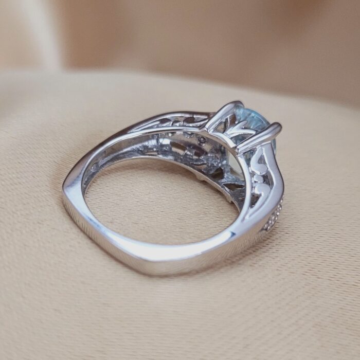 1.97ct Aquamarine & Diamond Ring 9ct White Gold from Ace Jewellery, Leeds