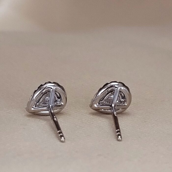 0.37ct Pear-Shaped Diamond Halo Stud Earrings 18ct White Gold from Ace Jewellery, Leeds