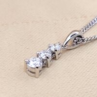 0.33ct Diamond Three-Stone Drop Pendant Necklace from Ace Jewellery, Leeds