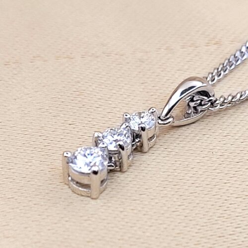 0.33ct Diamond Three-Stone Drop Pendant Necklace from Ace Jewellery, Leeds
