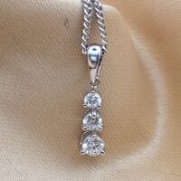 0.33ct Diamond Three-Stone Drop Pendant Necklace from Ace Jewellery, Leeds