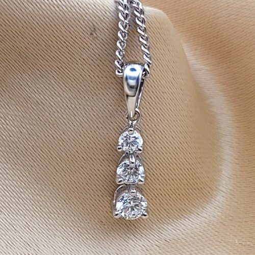 0.33ct Diamond Three-Stone Drop Pendant Necklace from Ace Jewellery, Leeds