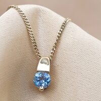 0.60ct Aquamarine Pendant Necklace 9ct Yellow Gold from Ace Jewellery, Leeds
