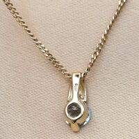 0.60ct Aquamarine Pendant Necklace 9ct Yellow Gold from Ace Jewellery, Leeds