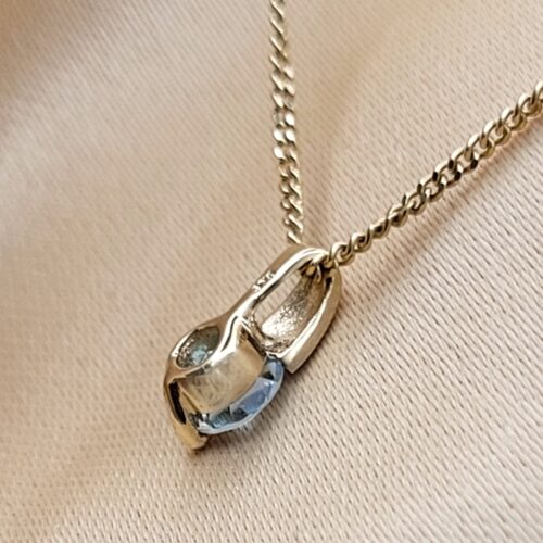 0.60ct Aquamarine Pendant Necklace 9ct Yellow Gold from Ace Jewellery, Leeds