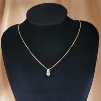 0.60ct Aquamarine Pendant Necklace 9ct Yellow Gold from Ace Jewellery, Leeds