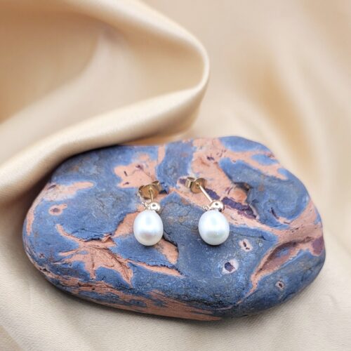 9ct Yellow Gold Dropper Pearl Earrings from Ace Jewellery, Leeds