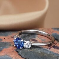 1.1ct Sapphire & Diamond Three-Stone Ring Platinum from Ace Jewellery, Leeds