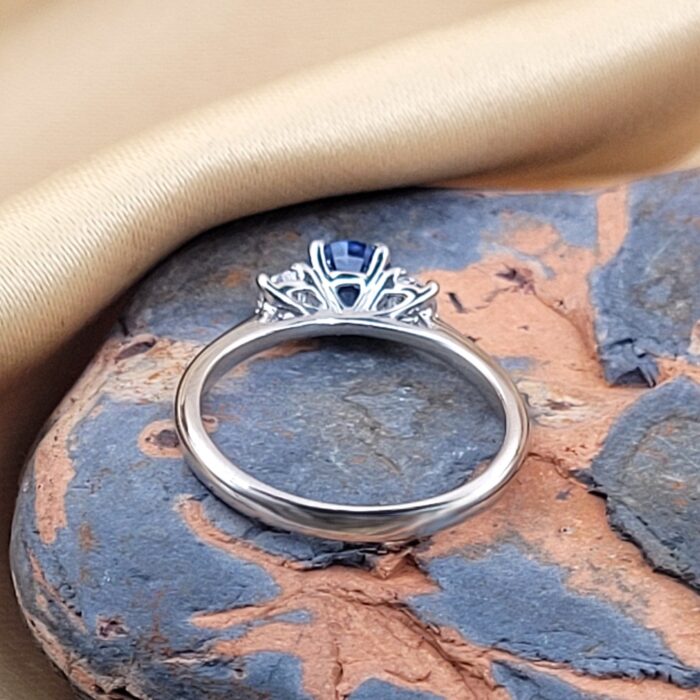 1.1ct Sapphire & Diamond Three-Stone Ring Platinum from Ace Jewellery, Leeds