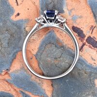 1.1ct Sapphire & Diamond Three-Stone Ring Platinum from Ace Jewellery, Leeds