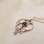 9ct Rose Gold Garnett & Pearl Pendant Necklace from Ace Jewellery, Leeds