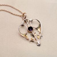 9ct Rose Gold Garnett & Pearl Pendant Necklace from Ace Jewellery, Leeds