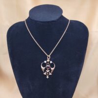 9ct Rose Gold Garnett & Pearl Pendant Necklace from Ace Jewellery, Leeds
