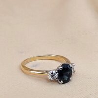 1.92ct Sapphire & Diamond Three-Stone Ring 18ct Yellow Gold from Ace Jewellery, Leeds