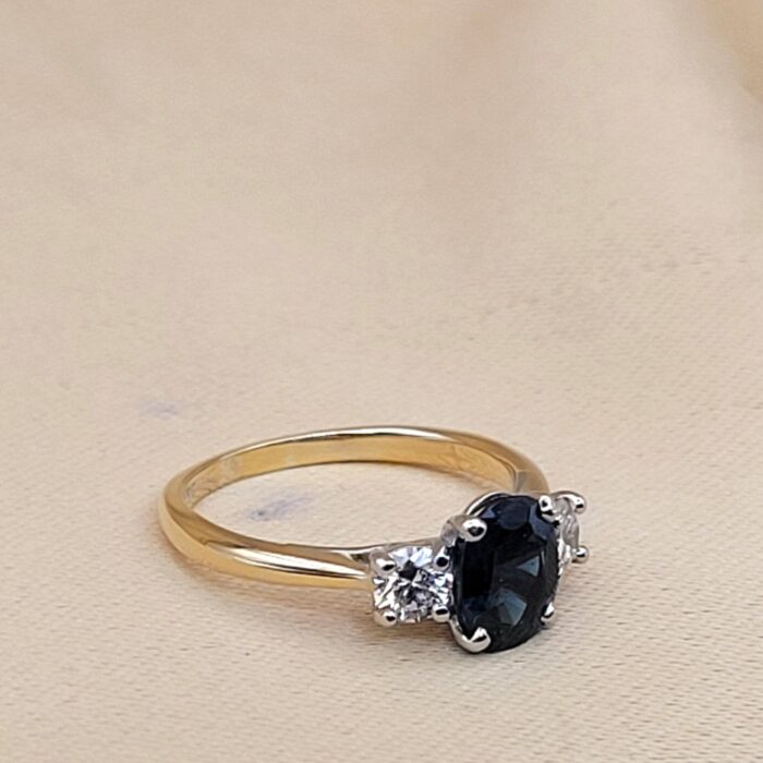 1.92ct Sapphire & Diamond Three-Stone Ring 18ct Yellow Gold from Ace Jewellery, Leeds
