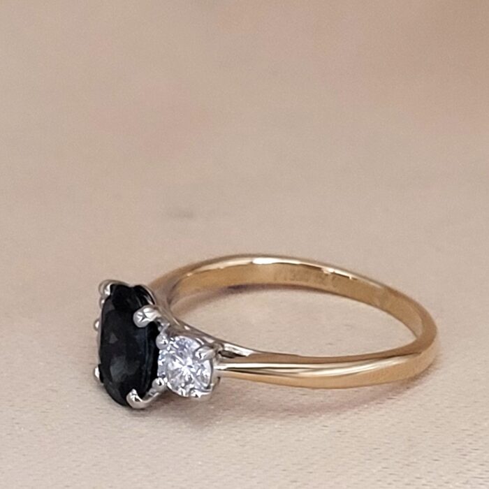 1.92ct Sapphire & Diamond Three-Stone Ring 18ct Yellow Gold from Ace Jewellery, Leeds