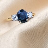 1.92ct Sapphire & Diamond Three-Stone Ring 18ct Yellow Gold from Ace Jewellery, Leeds