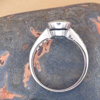 3.80ct Blue Zircon & Diamond Ring 18ct White Gold from Ace Jewellery, Leeds