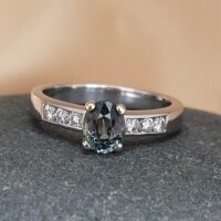 1.43ct Green Sapphire & Diamond Ring Platinum from Ace Jewellery, Leeds