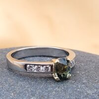 1.43ct Green Sapphire & Diamond Ring Platinum from Ace Jewellery, Leeds